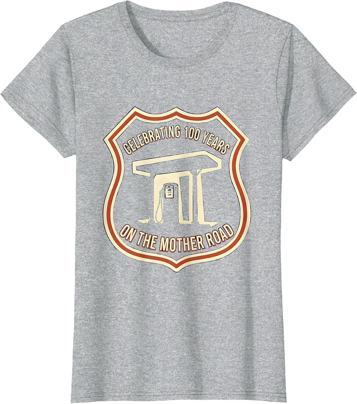 Celebrating 100 Years On The Mother Road Vintage T-Shirt - Heather Grey