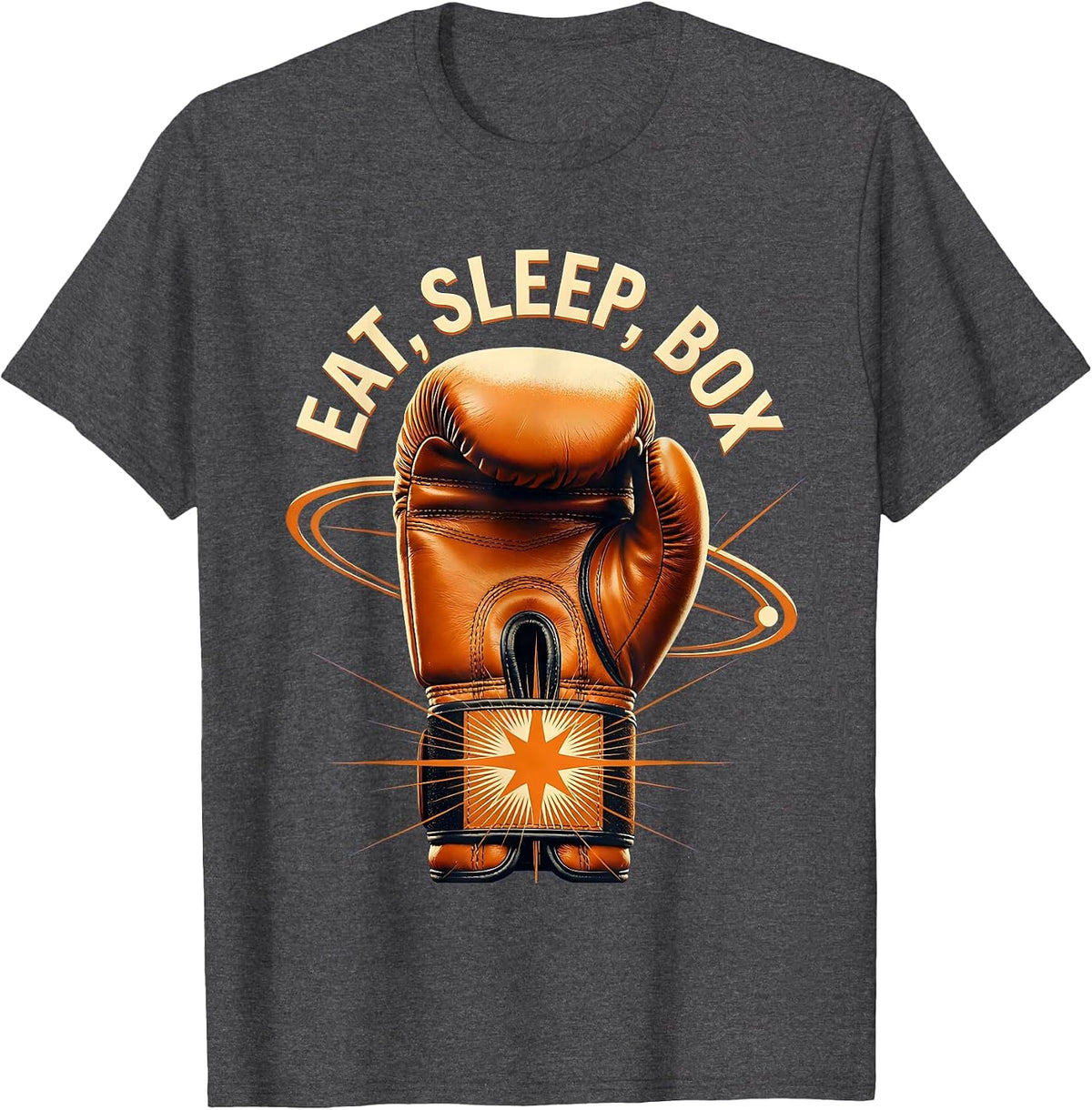 Eat Sleep Box Repeat Boxing Lifestyle Design T-Shirt - Dark Heather Grey