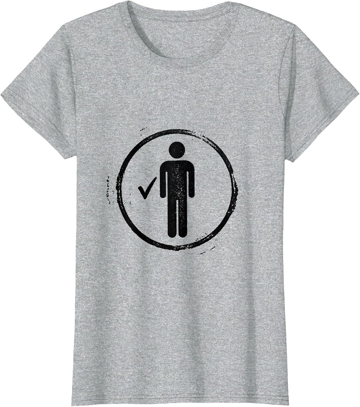 Women's Rubber Stamp Verified Silhouette Funny Novelty Gift T-Shirt - Heather Grey