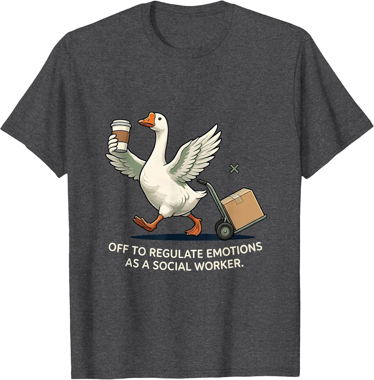 Men's Off To Regulate Emotions As A Social Worker Funny T-Shirt - Dark Heather Grey