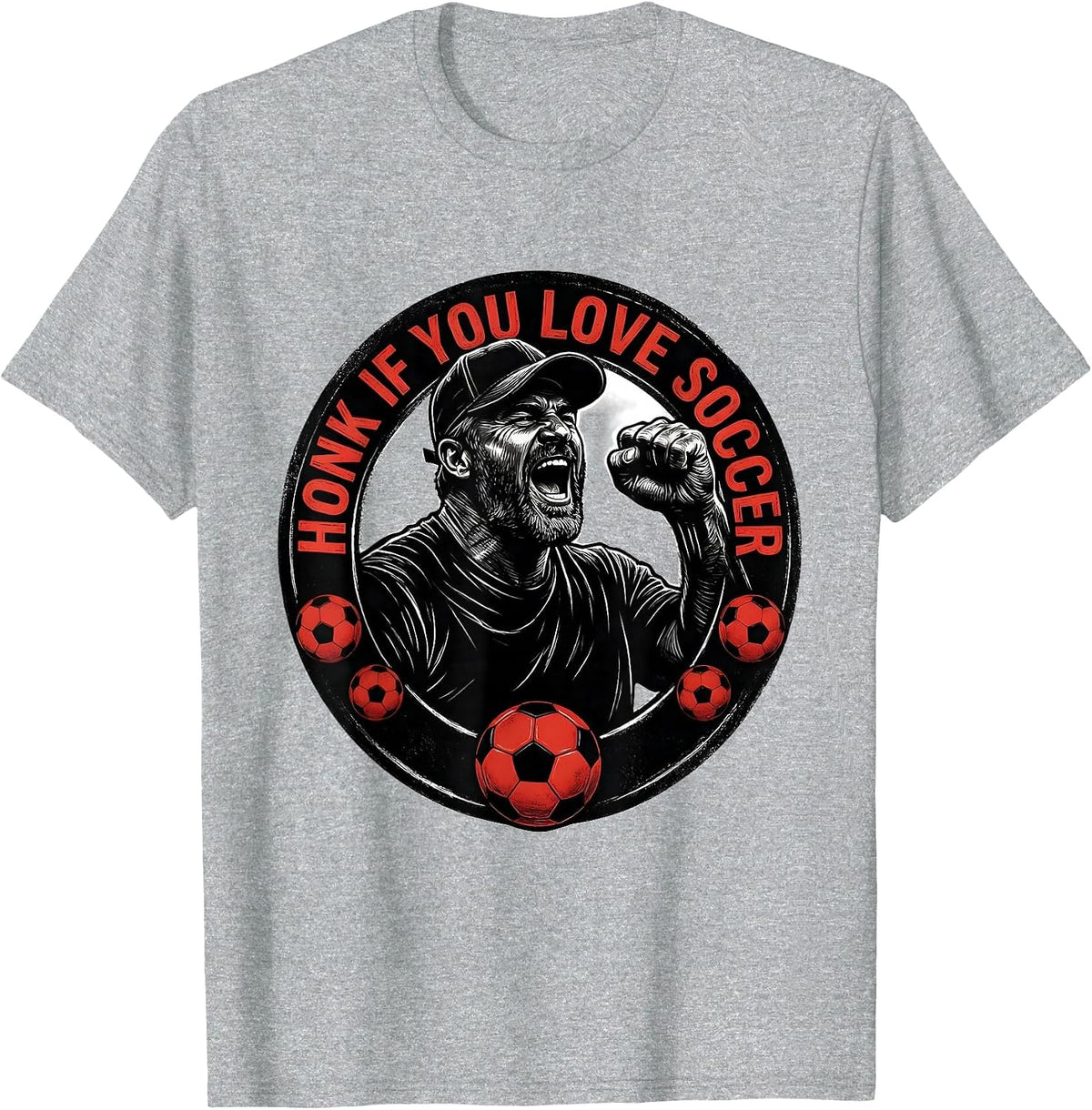 Men's Honk If You Love Soccer Dad Graphic Design T-Shirt - Heather Grey