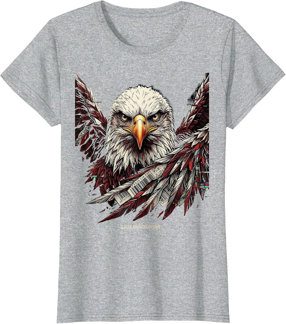 Classic American Original Patriotic Design T-Shirt - Heather Grey