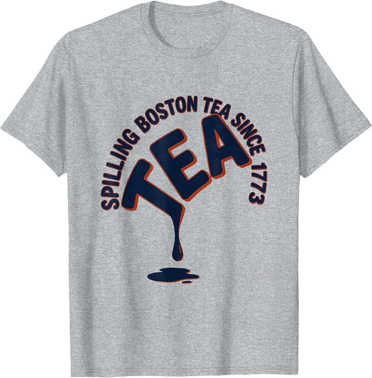 Men's Spilling Boston Tea Since 1773 Funny History Teacher 4th T-Shirt - Heather Grey