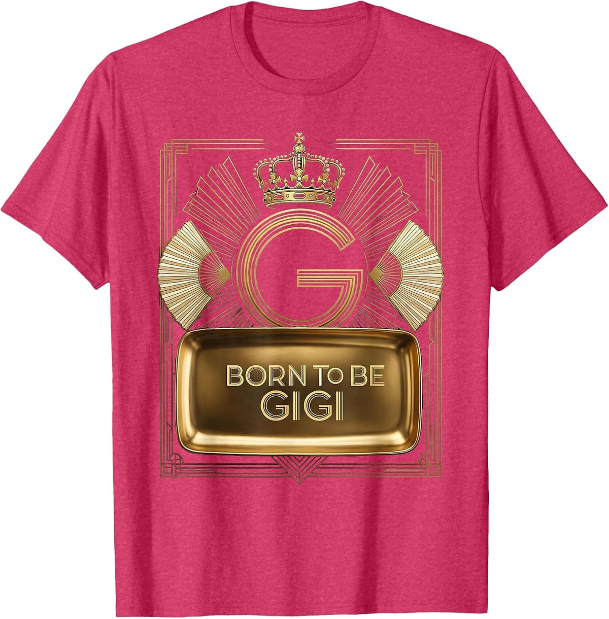 Born to be Gigi Grandmother Pride Design T-Shirt - Red Heather