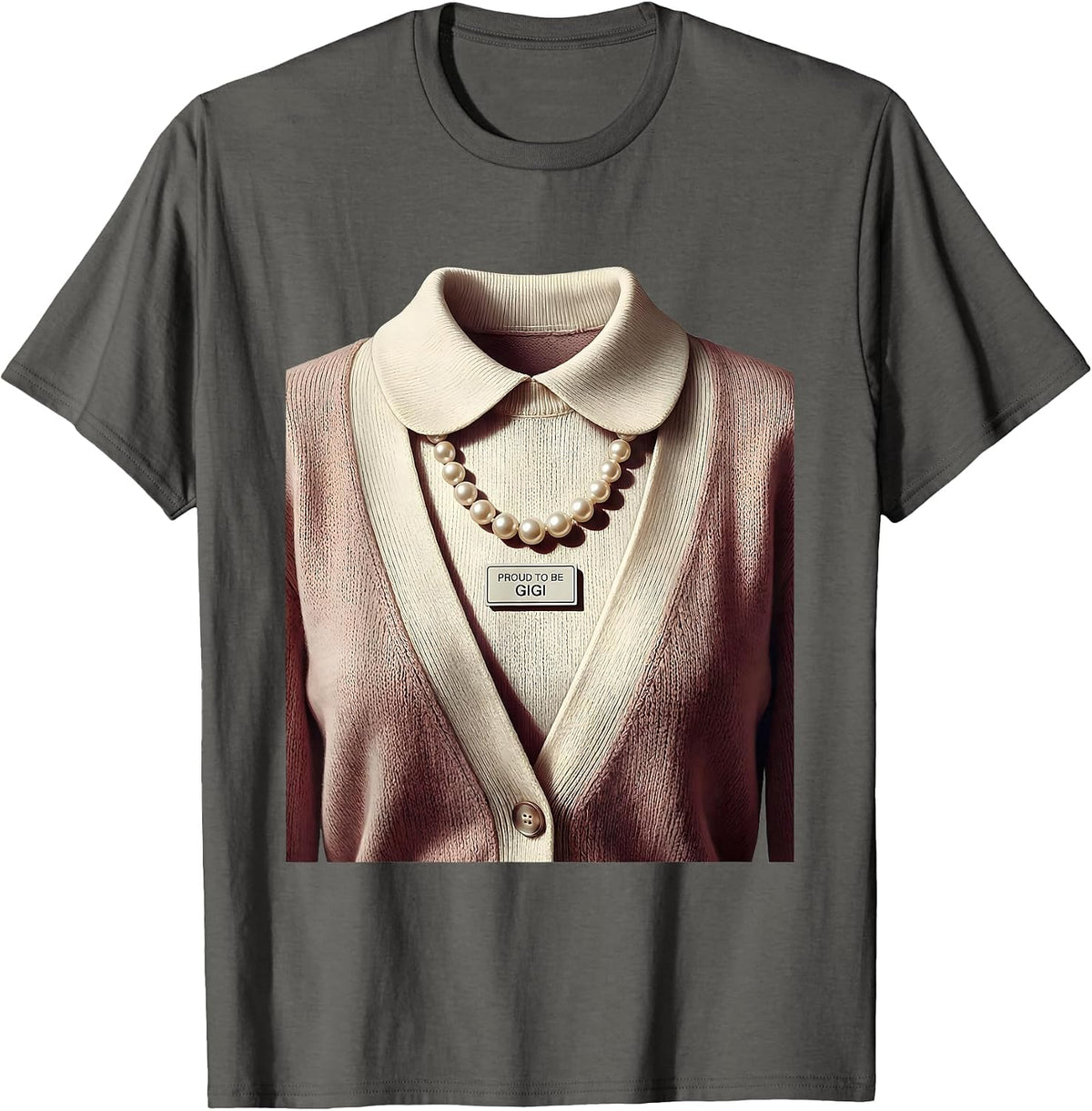Men's Proud to Be Gigi Grandma Gift Design T-Shirt - Asphalt Grey