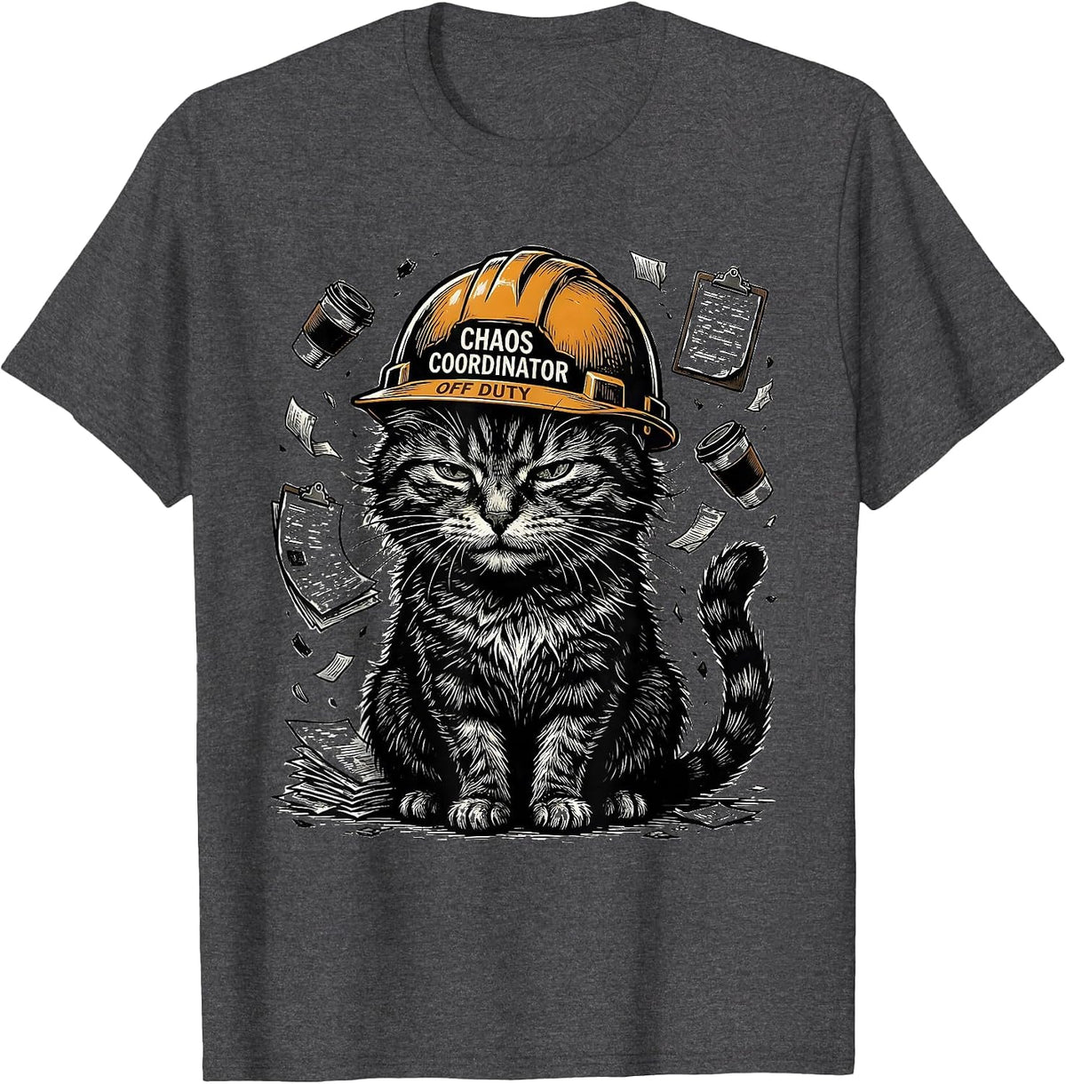 Chaos Coordinator Off Duty Funny Humor Design T-Shirt - Dark Heather Grey