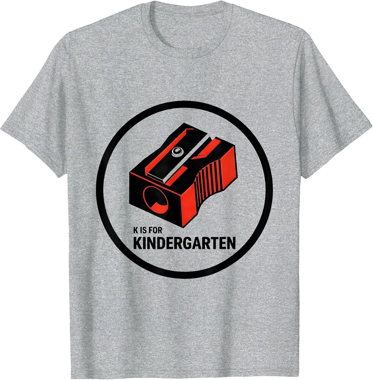 Men's K Is For Kindergarten Swiss International Teacher Back T-Shirt - Heather Grey