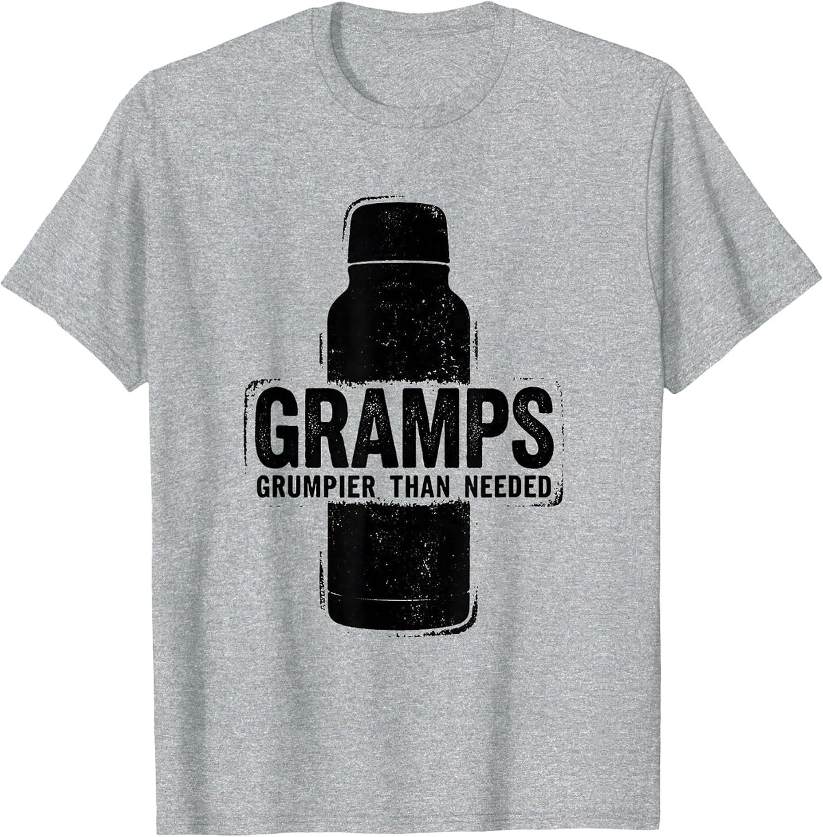 Men's Gramps — Grumpier Than Needed Funny Grumpy Grandpa Christmas T-Shirt - Heather Grey