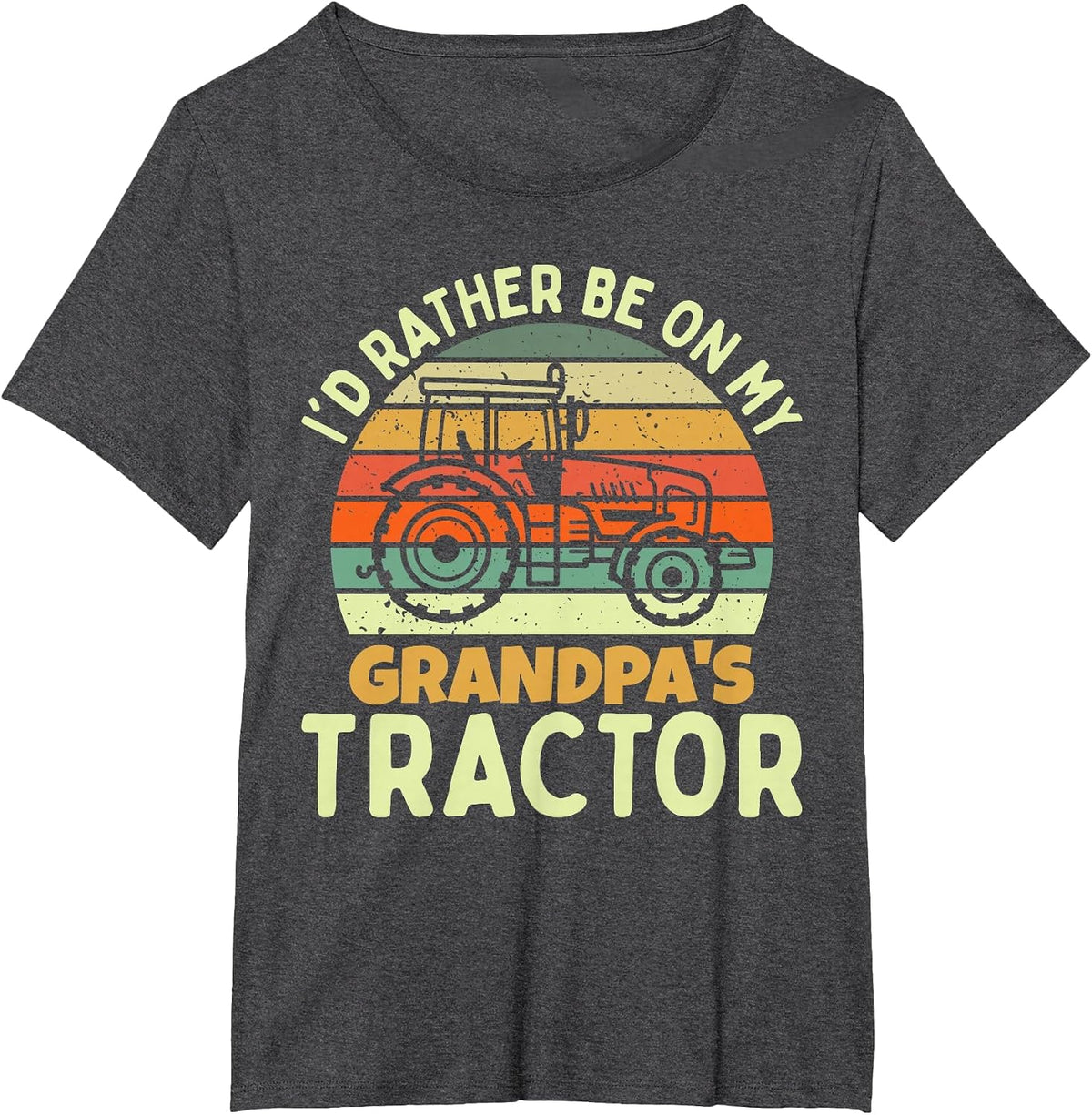 Funny Farmer Kids Farm Tractor T-Shirt - Dark Heather Grey