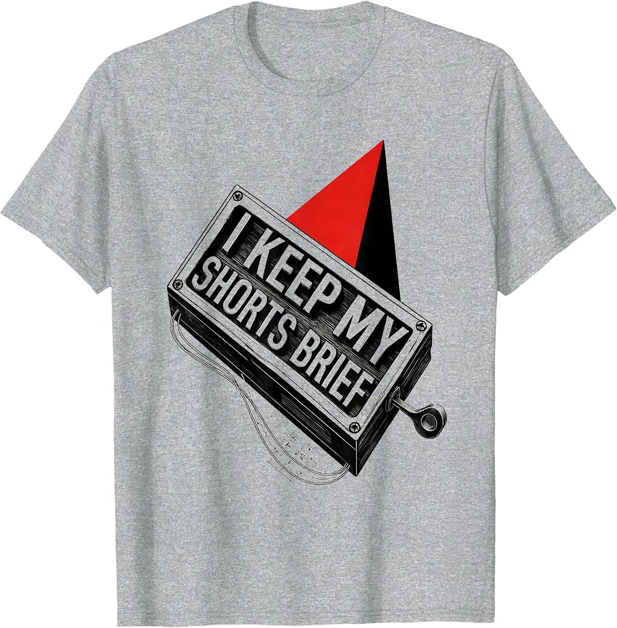 Men's I Keep My Shorts Brief Funny Electrician Skeleton Trade T-Shirt - Heather Grey