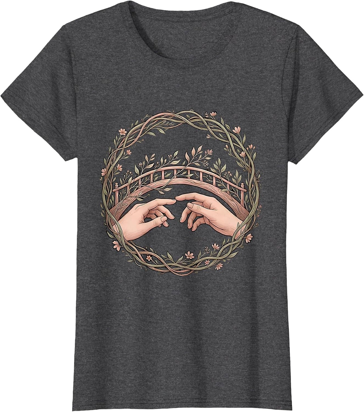 Women's Suicide Prevention Awareness Bridge Building Graphic T-Shirt - Dark Heather Grey