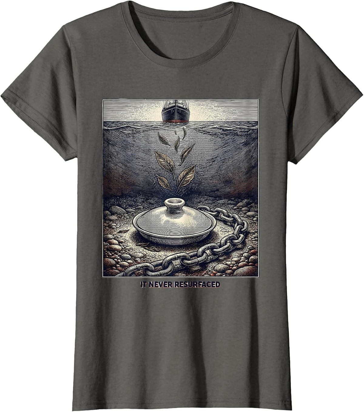 Women's It Never Resurfaced Funny History Teacher 4th Of July T-Shirt - Asphalt Grey