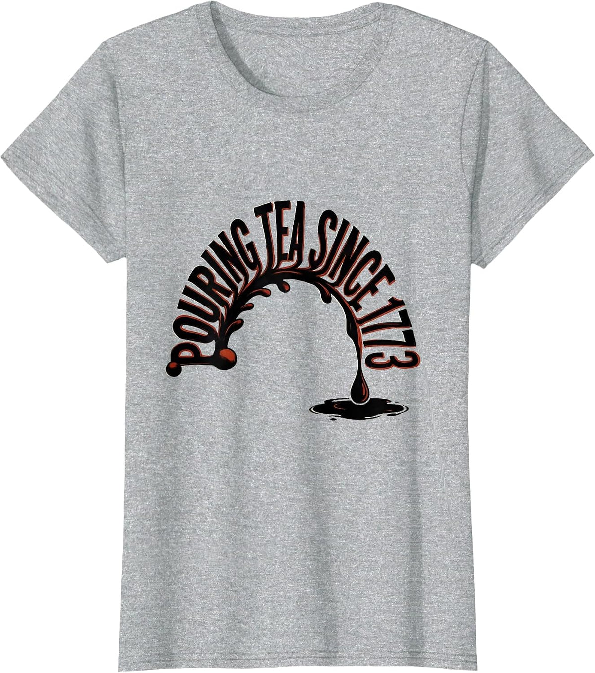 Pouring Tea Since 1773 Funny History Teacher 4th Of July T-Shirt - Heather Grey