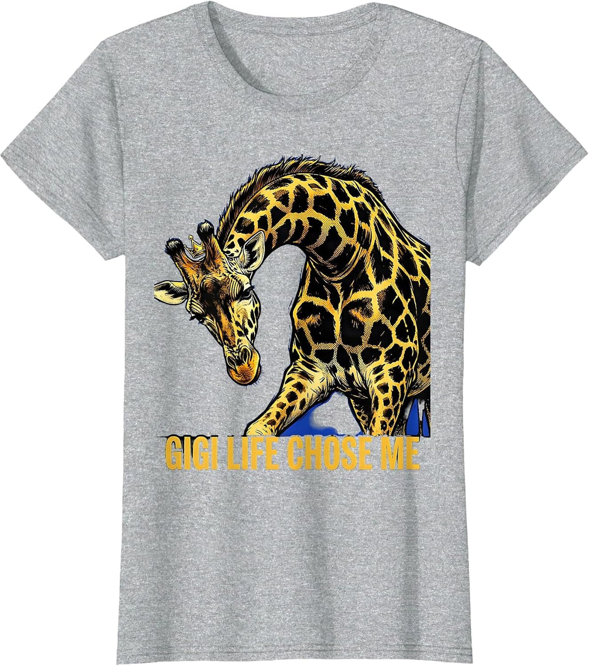 Women's Gigi Life Chose Me Proud Grandma Design T-Shirt - Heather Grey