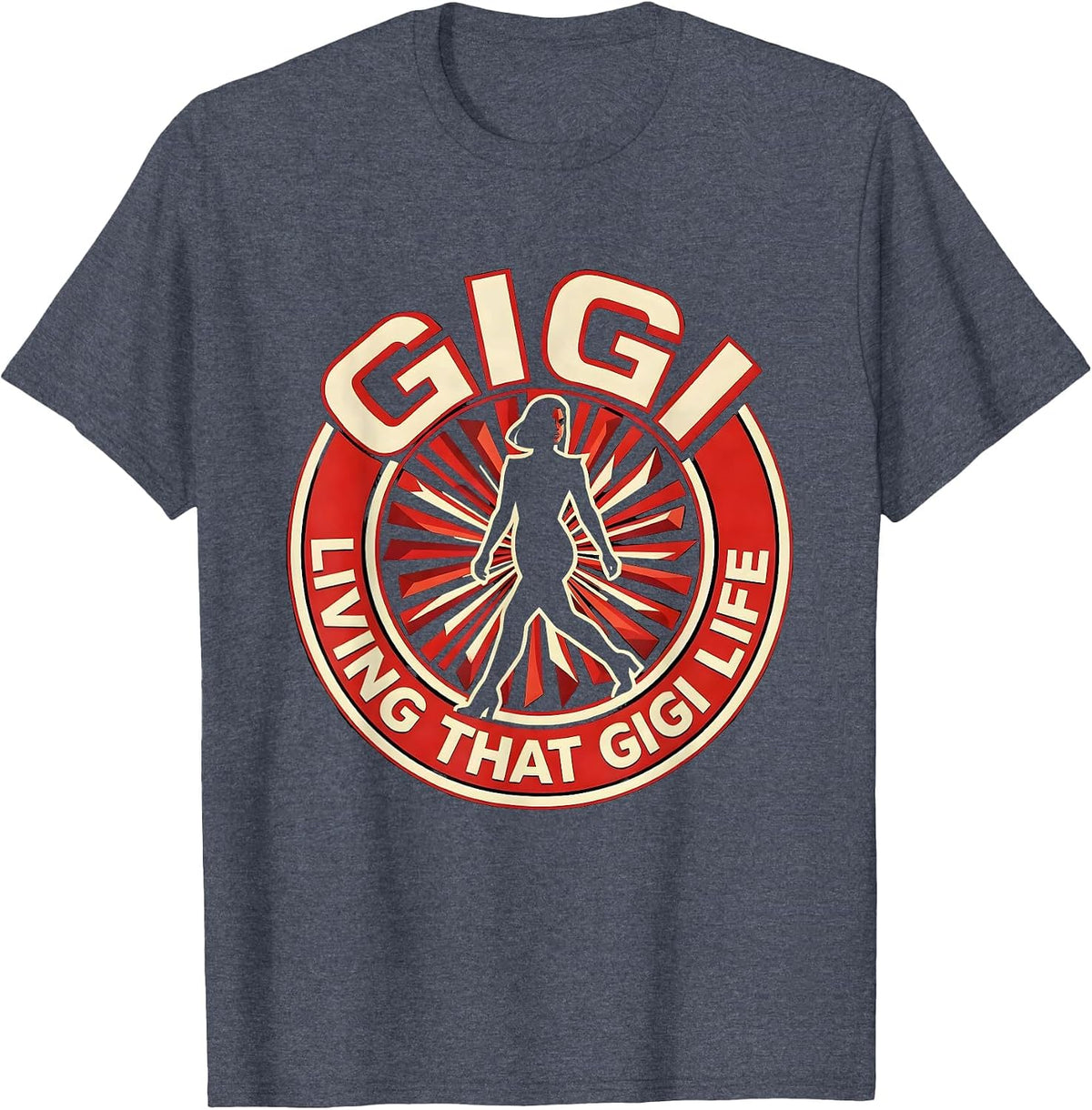 Living That Gigi Life Grandma Graphic Design T-Shirt - Heather Blue