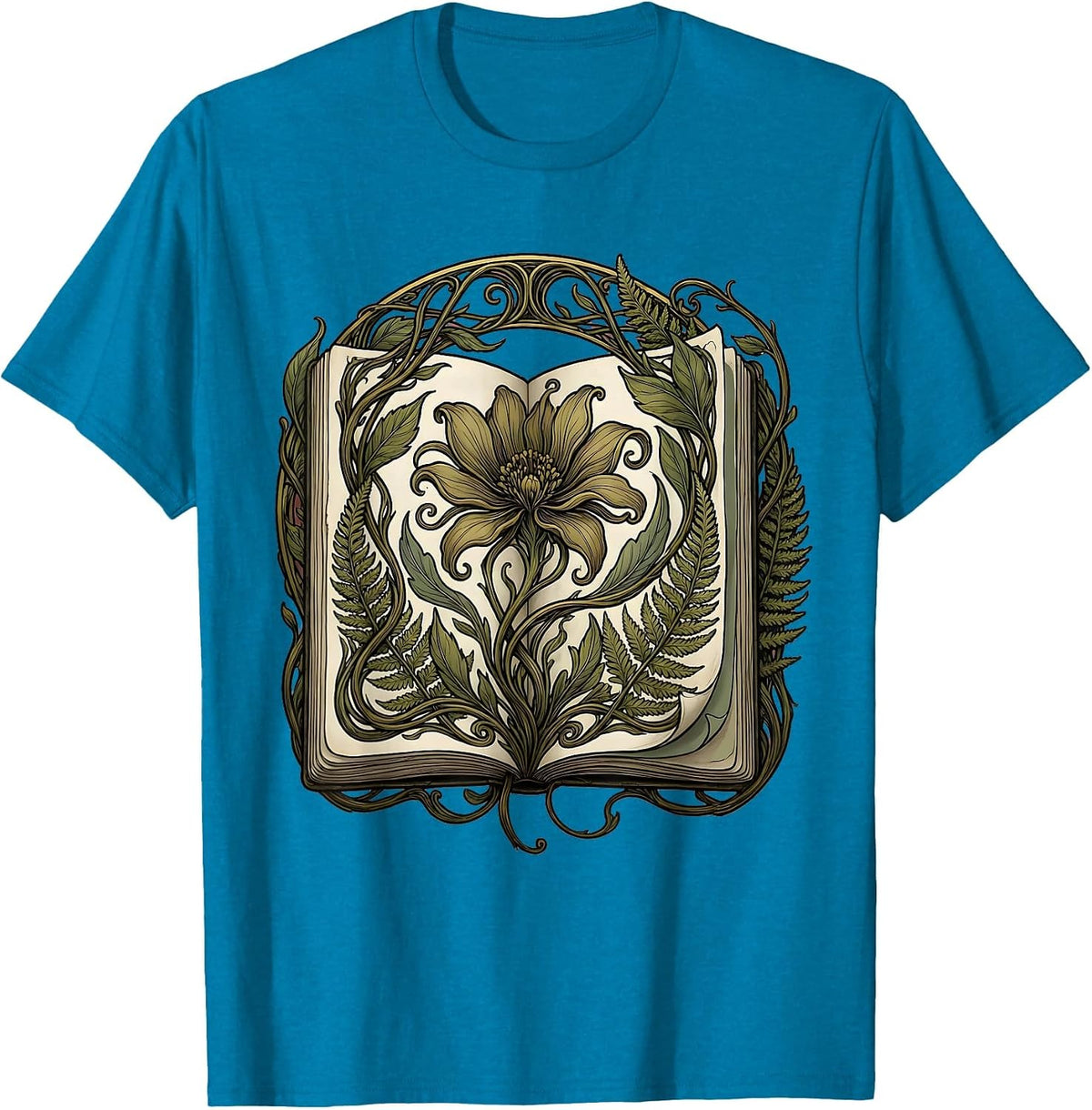 Art Teacher Botanical Sketchbook Illustration T-Shirt - Sapphire Blue