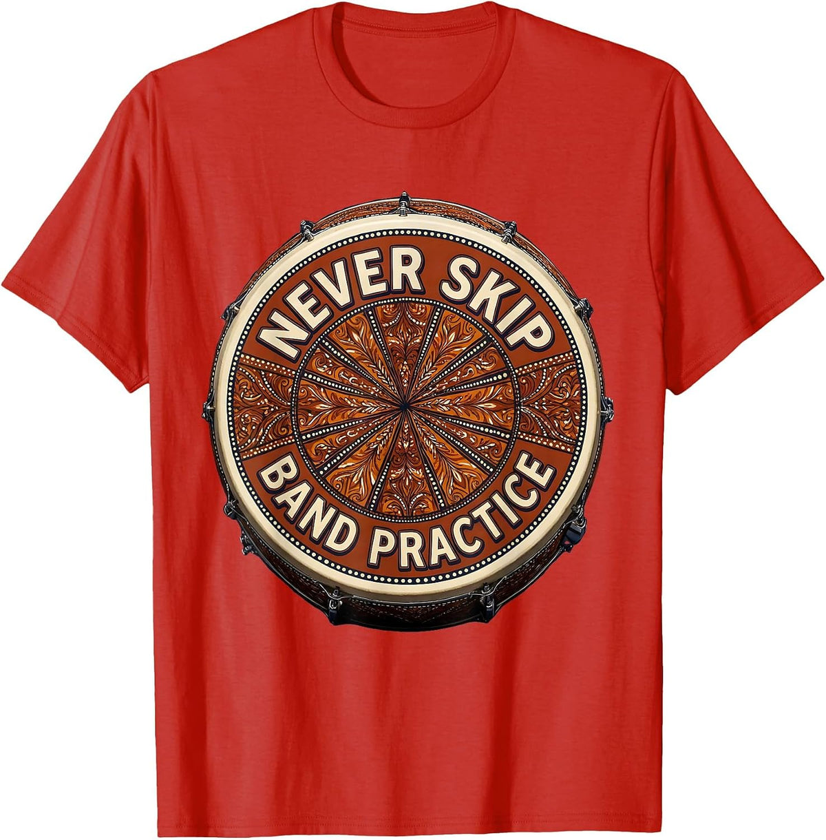 Men's Never Skip Band Practice Music Design T-Shirt - Red