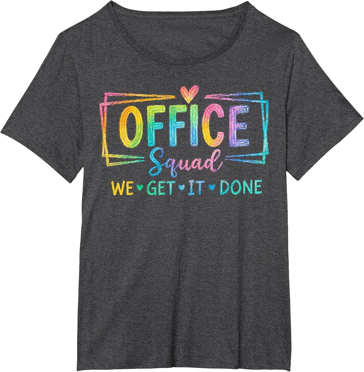 Office Squad We Get It Done for Teacher Back to School T-Shirt - Dark Heather Grey