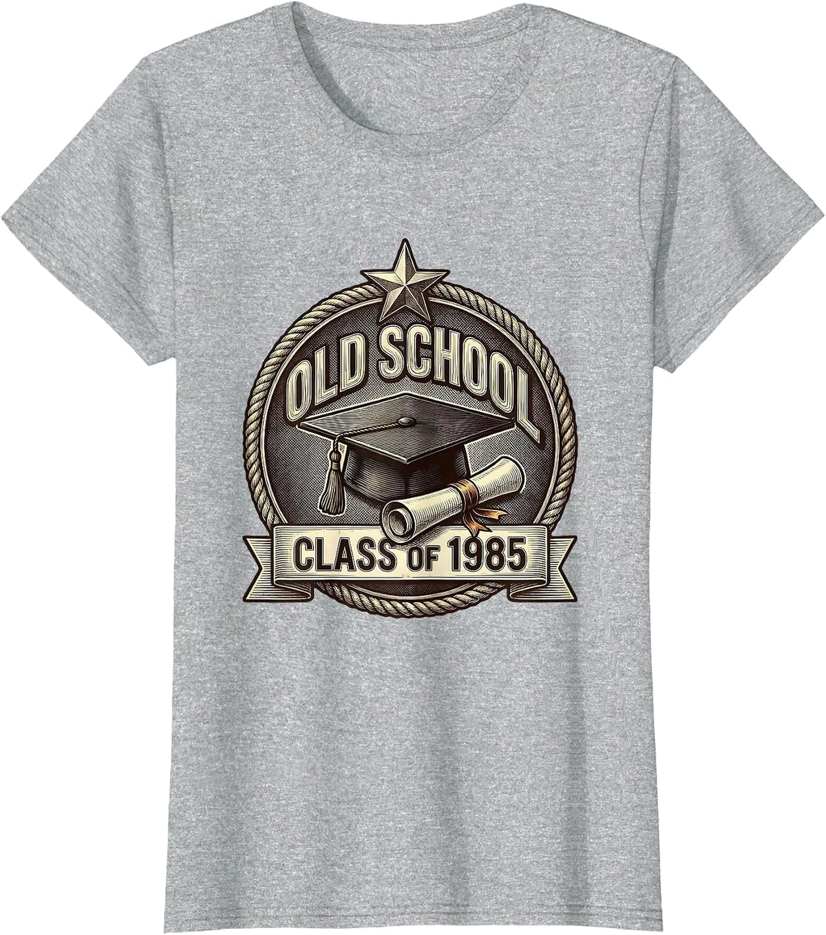 Old School Class of 1985 Vintage Retro Design T-Shirt - Heather Grey