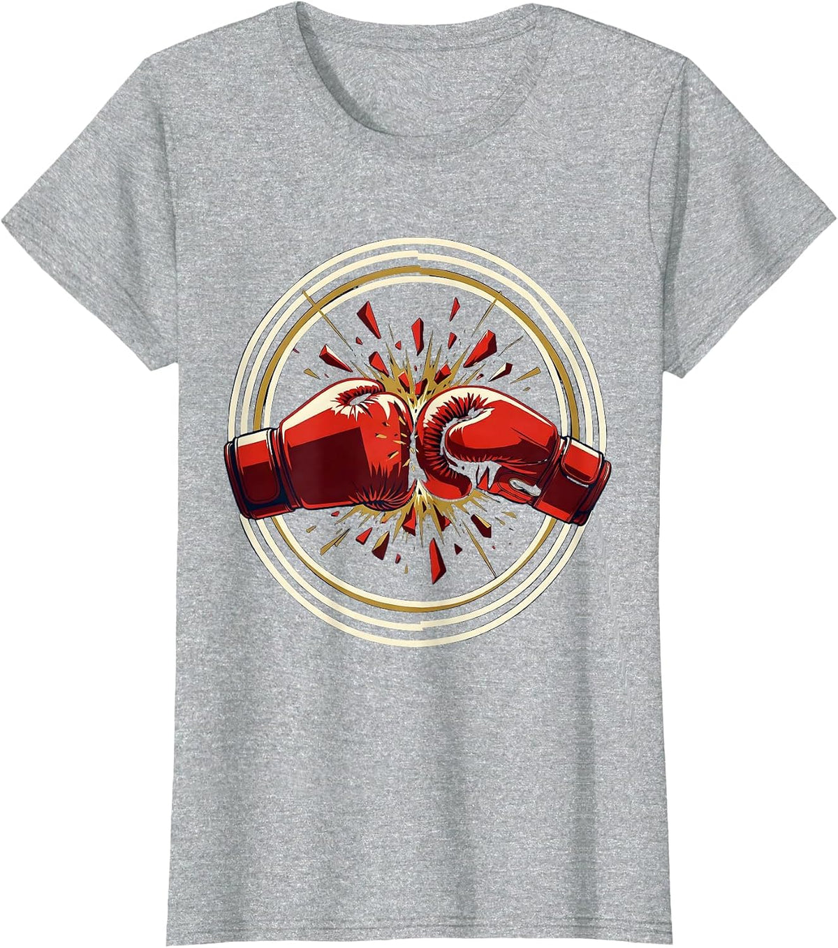 Boxing Gloves Clash Graphic Tee T-Shirt - Heather Grey