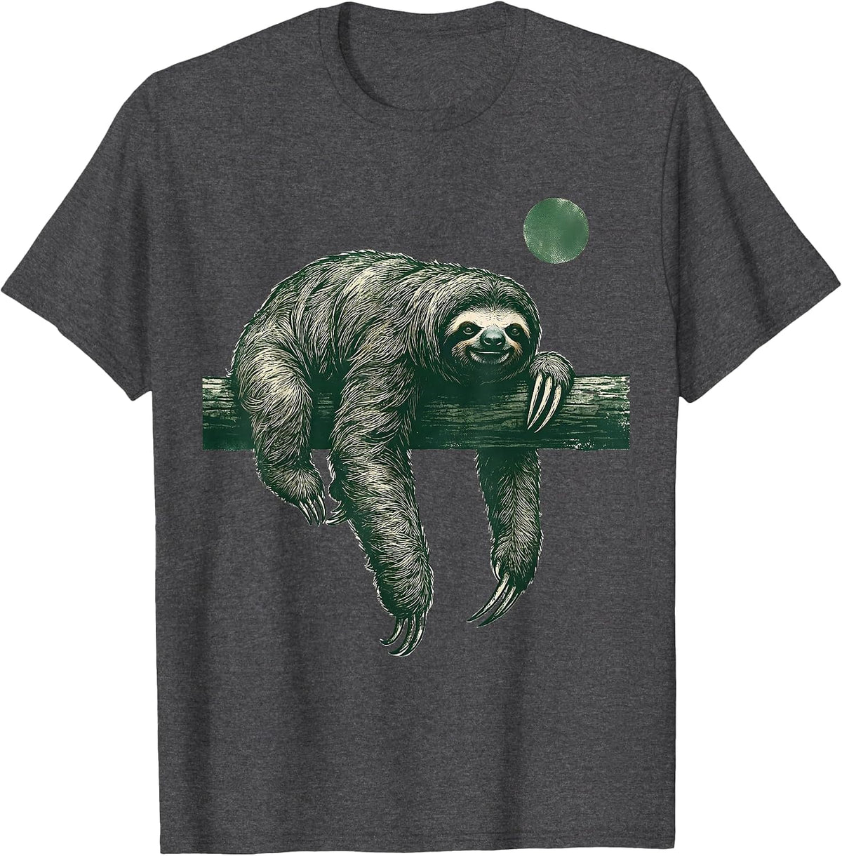 Men's Masked Sloth Rubber Stamp Funny Sloth Lover Gift T-Shirt - Dark Heather Grey