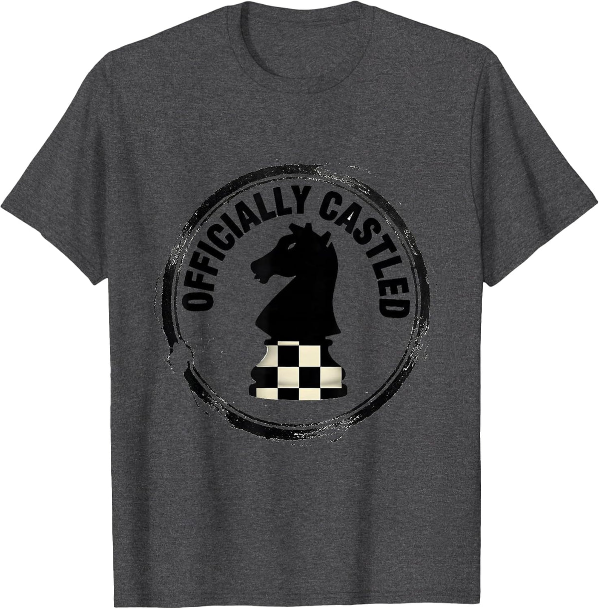Officially Castled Funny Chess Player Gift Chess Lover Humor T-Shirt - Dark Heather Grey