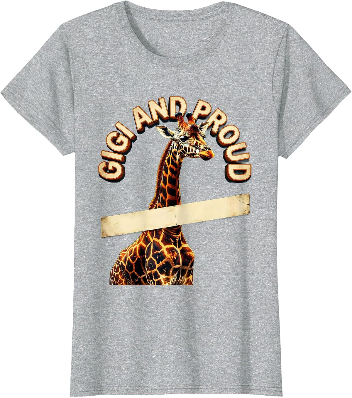 Gigi and Proud Grandma Design T-Shirt - Heather Grey