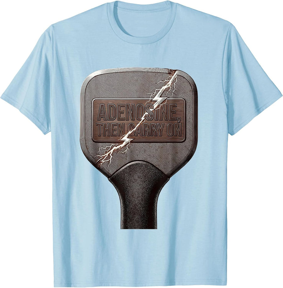 Men's Adenosine, Then Carry On Funny Cardiology Cardiac Nurse T-Shirt - Baby Blue