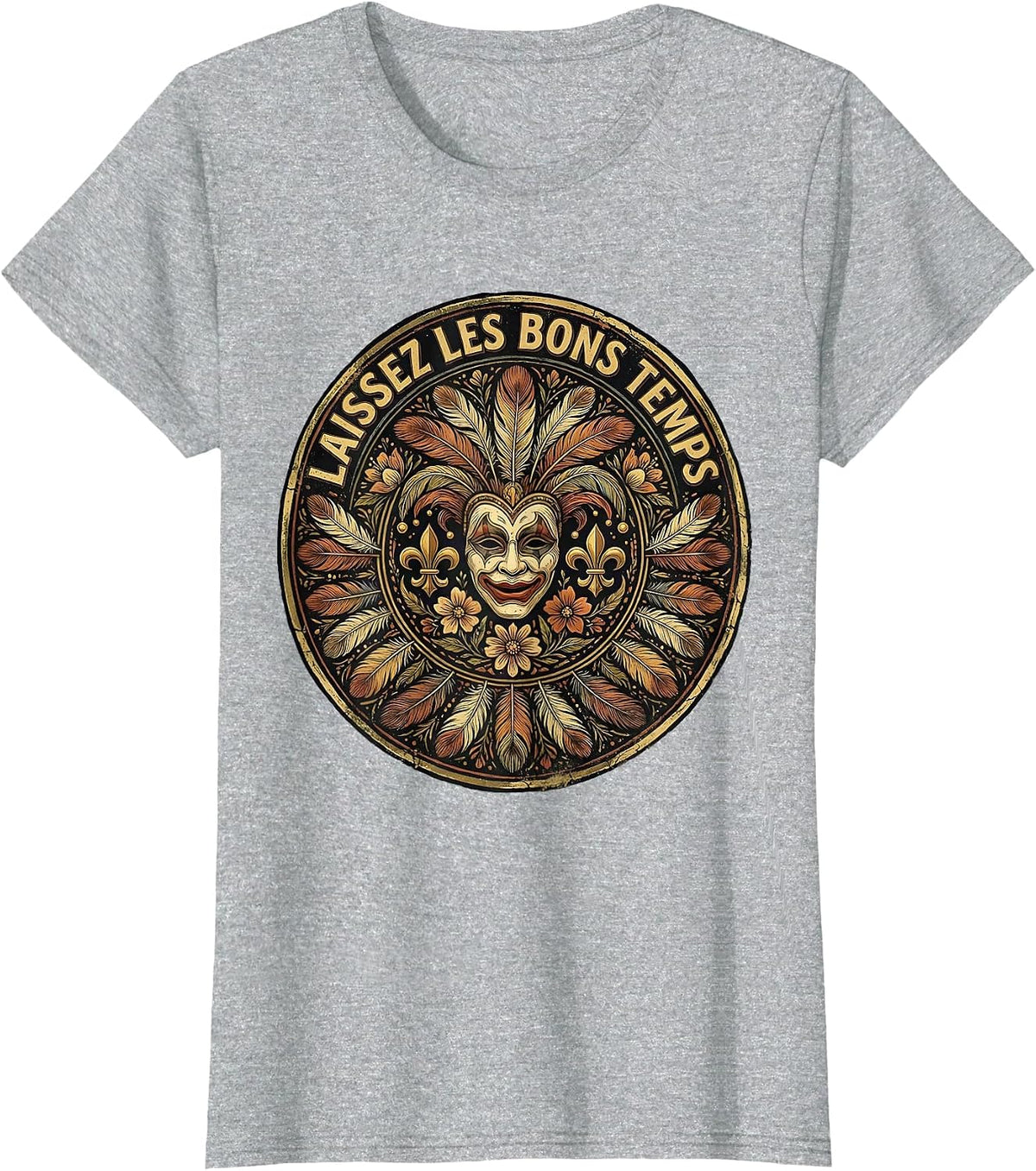 Laissez Les Bons Temps Mardi Gras Celebration T-Shirt - Heather Grey
