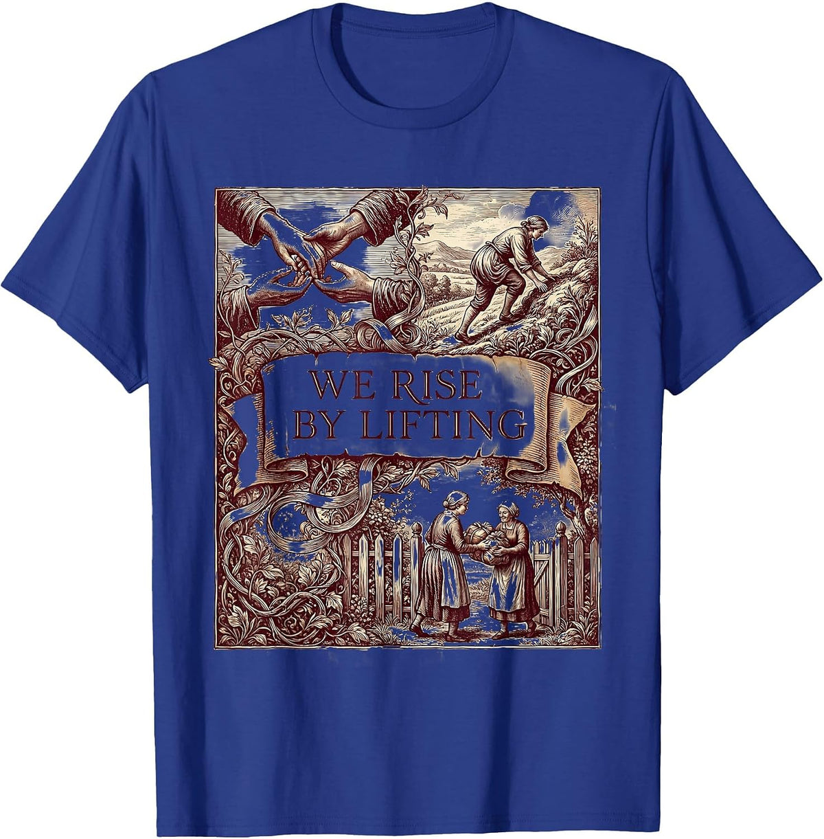 We Rise By Lifting Altruismo House Design T-Shirt - Royal Blue