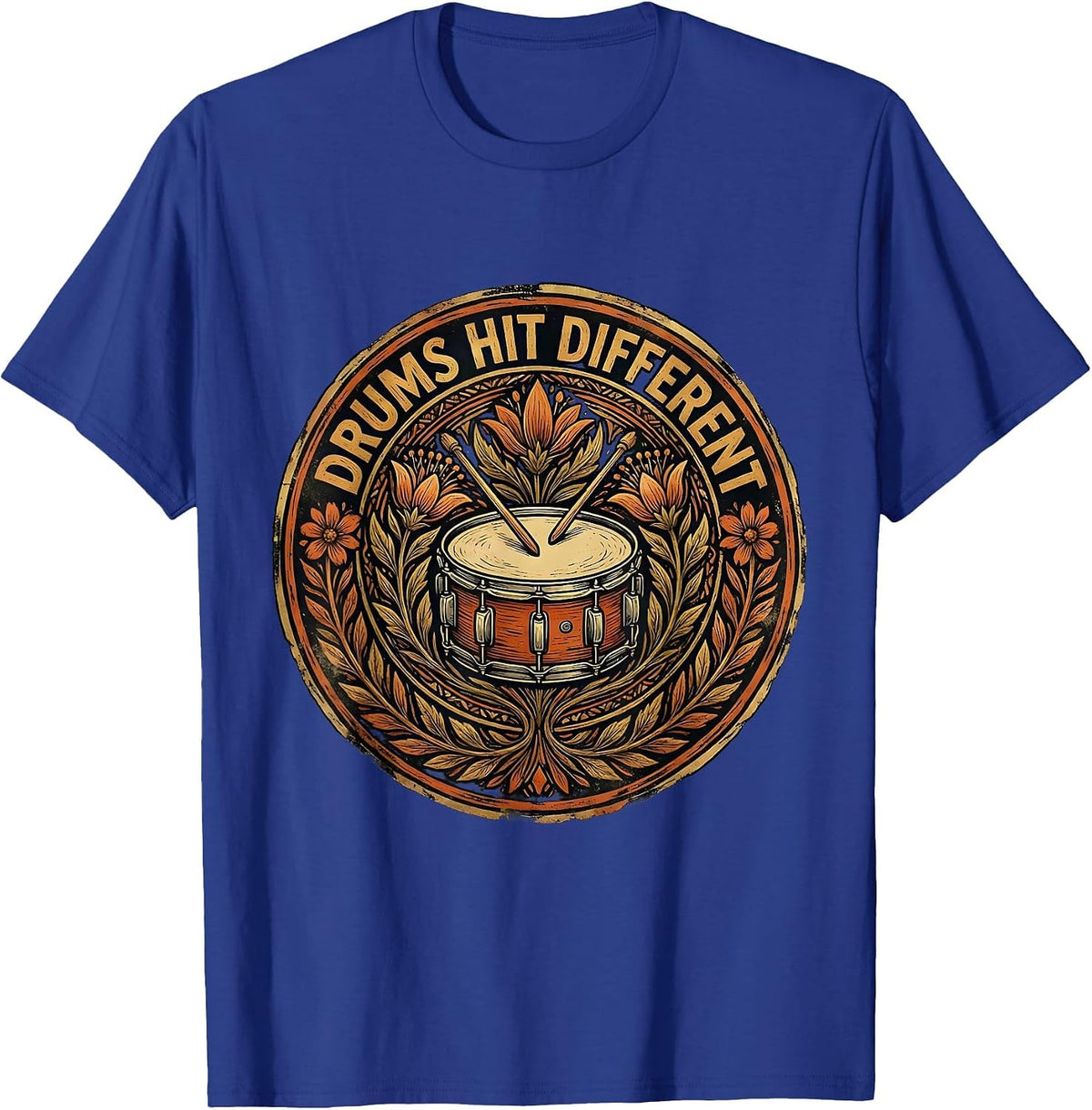 Drums Hit Different Drummer Music Design T-Shirt - Royal Blue