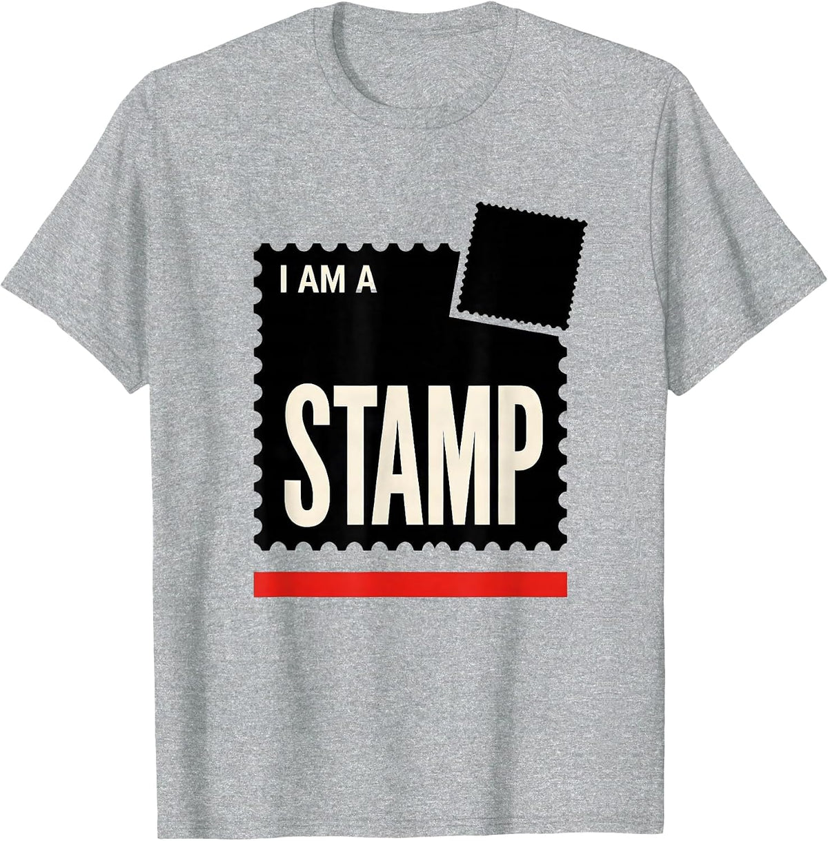 Men's I Am A Stamp Funny Halloween Group Costume Matching T-Shirt - Heather Grey