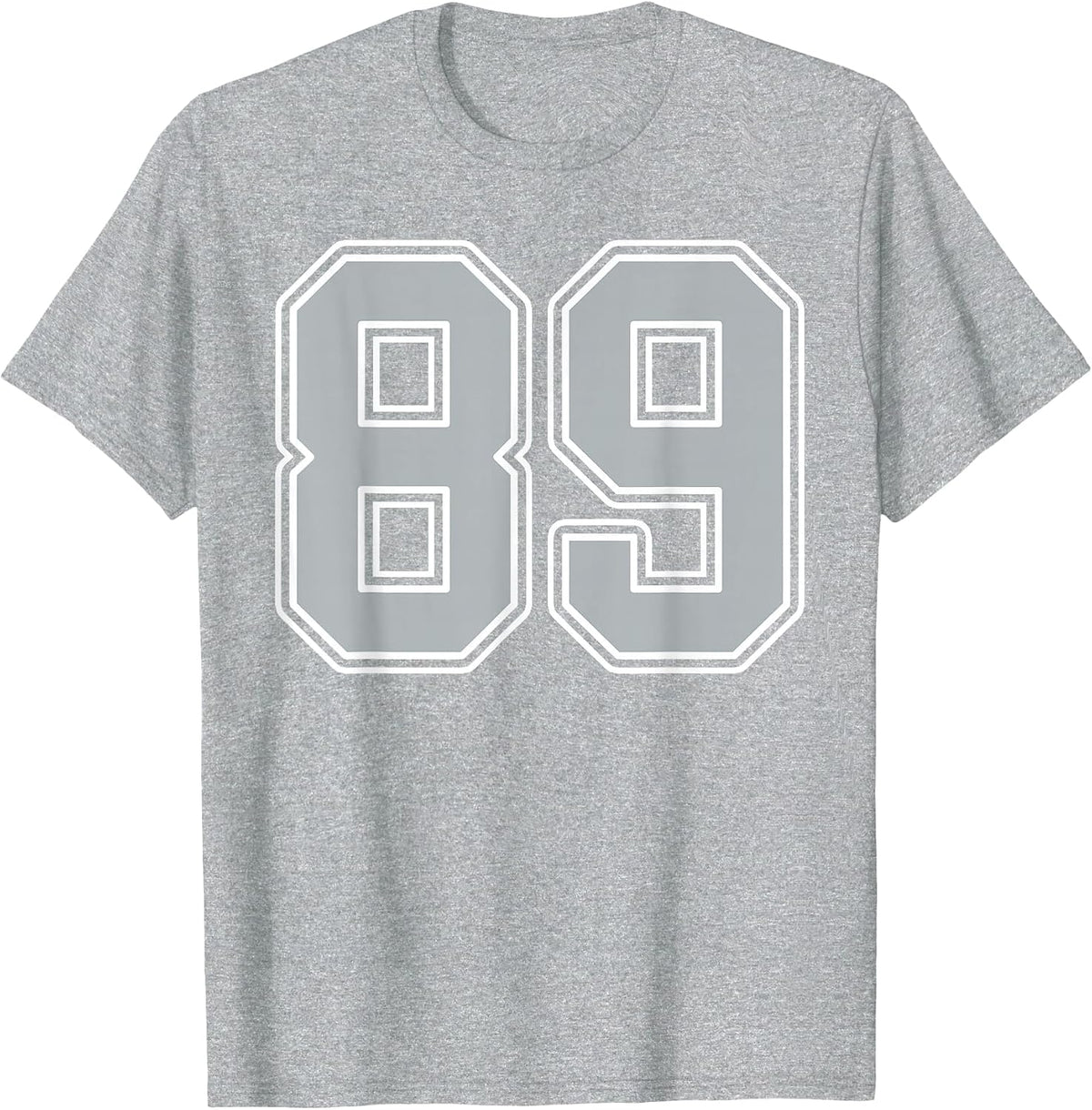 Silver Black White Number 89 Jersey Player Uniform #89 T-Shirt - Heather Grey
