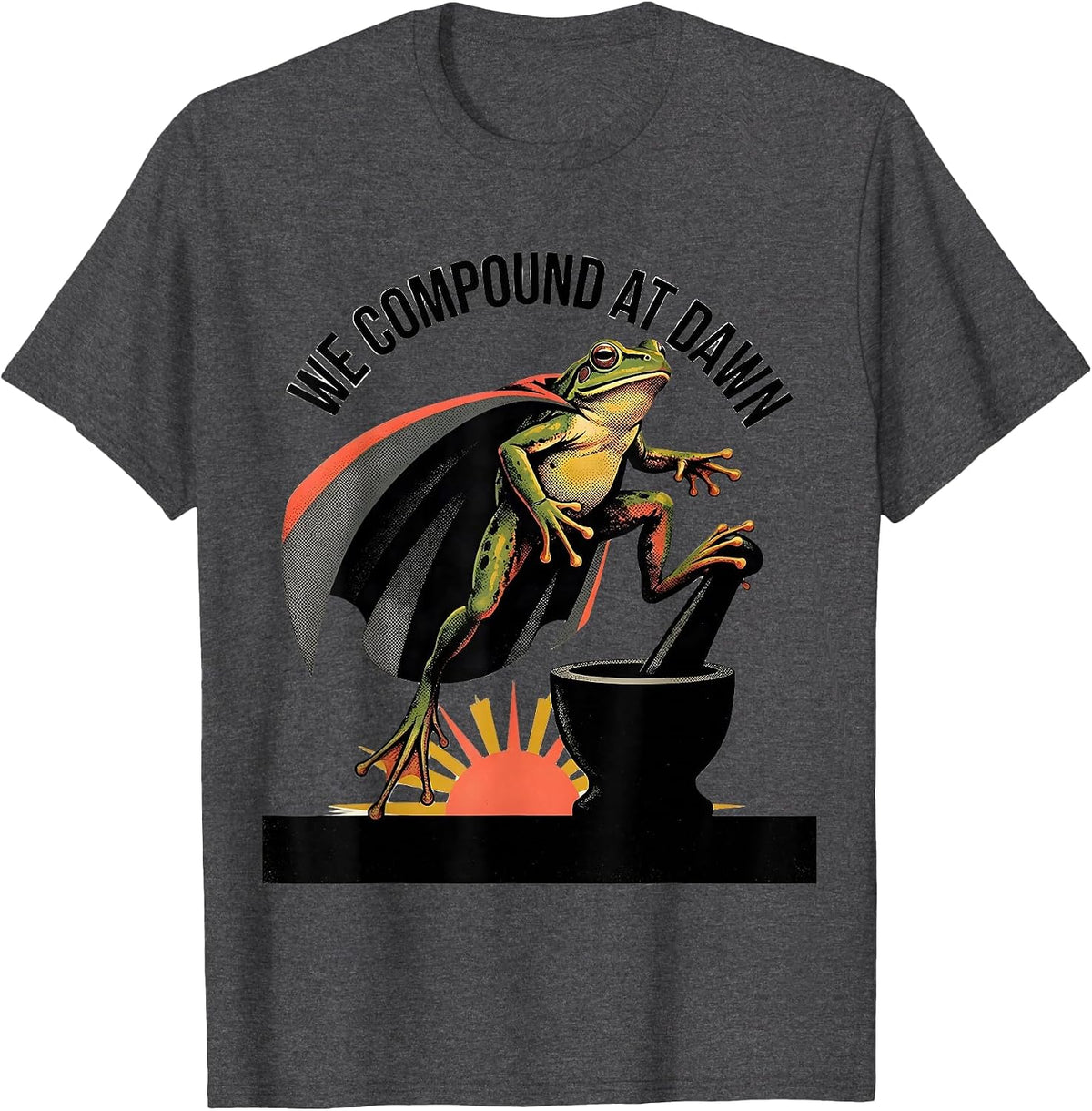 Men's We Compound At Dawn Funny Frog Teacher Profession Humor T-Shirt - Dark Heather Grey