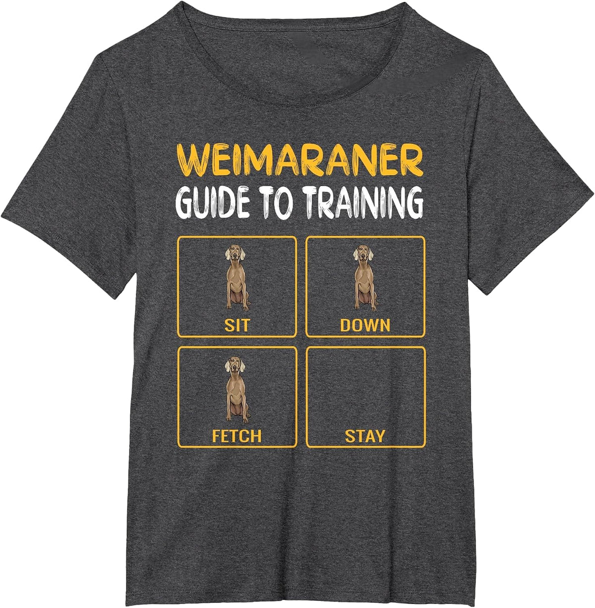 Funny Weimaraner Guide to Training Dog Obedience Trainer T-Shirt - Dark Heather Grey