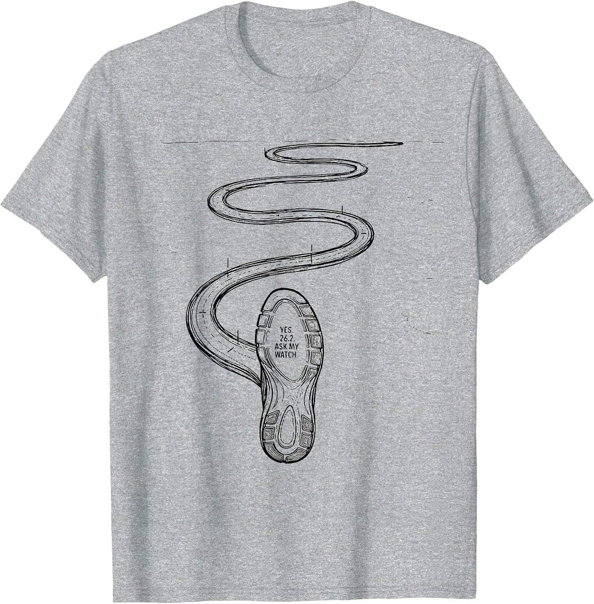 Men's Yes. 26.2. Ask My Watch Funny Runner Marathon Gift T-Shirt - Heather Grey