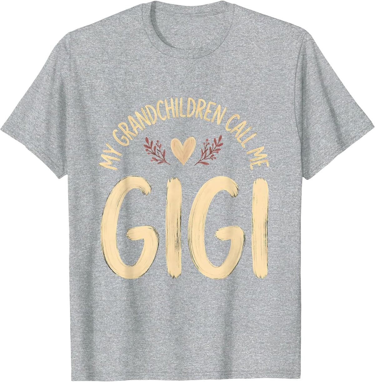 Men's My Grandchildren Call Me Gigi Boho Grandma Gift T-Shirt - Heather Grey