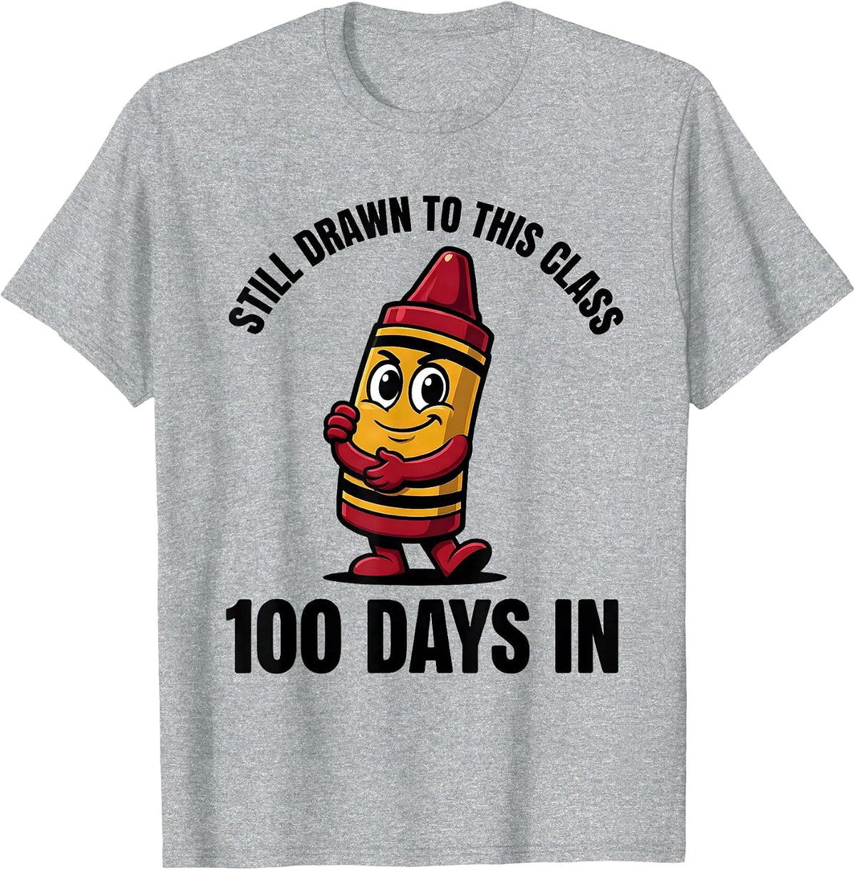 Men's 100 Days In, Still Drawn To This Class Cartoon Teacher T-Shirt - Heather Grey