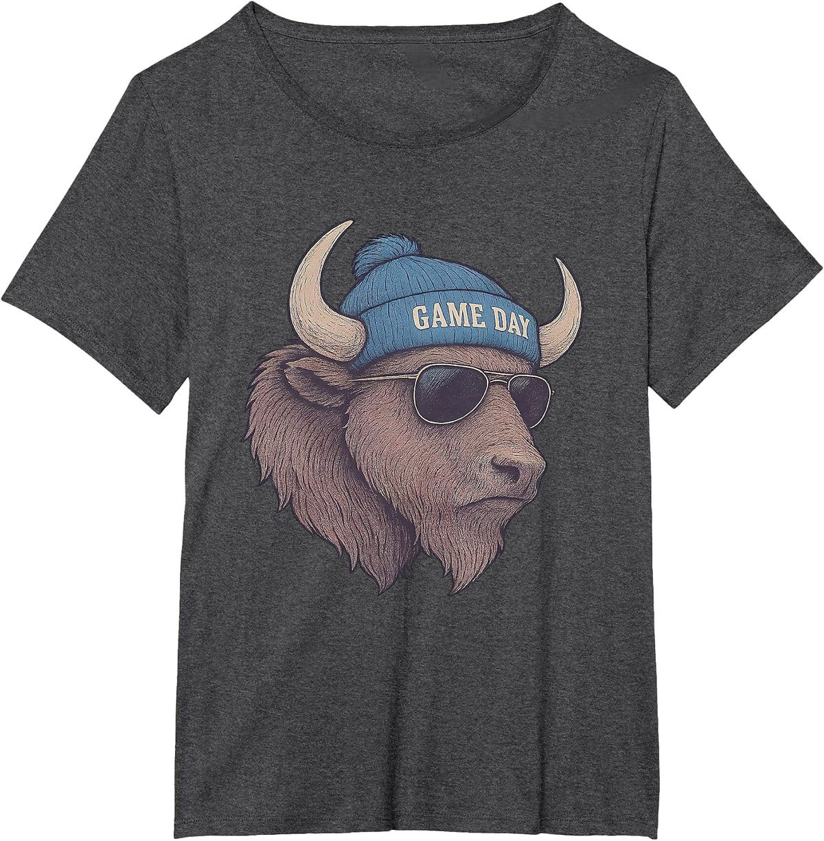 Game Day Buffalo Cold Vintage T-Shirt - Dark Heather Grey