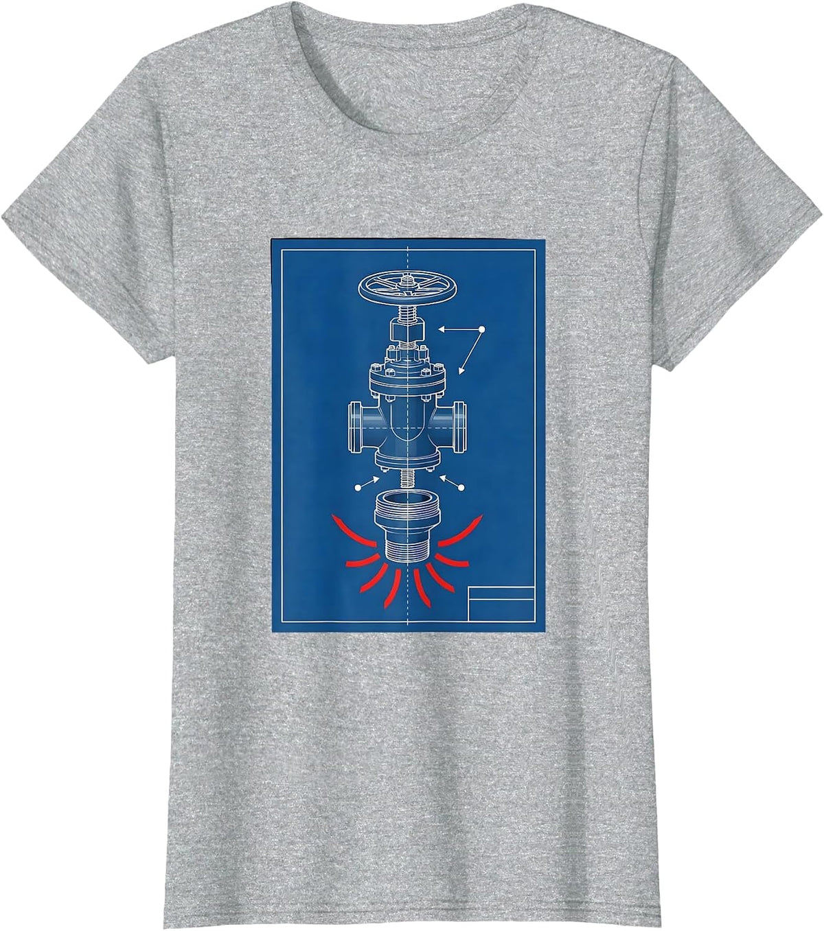 Women's Pressure Relief Valve Funny Plumber Pipefitter Occupation T-Shirt - Heather Grey