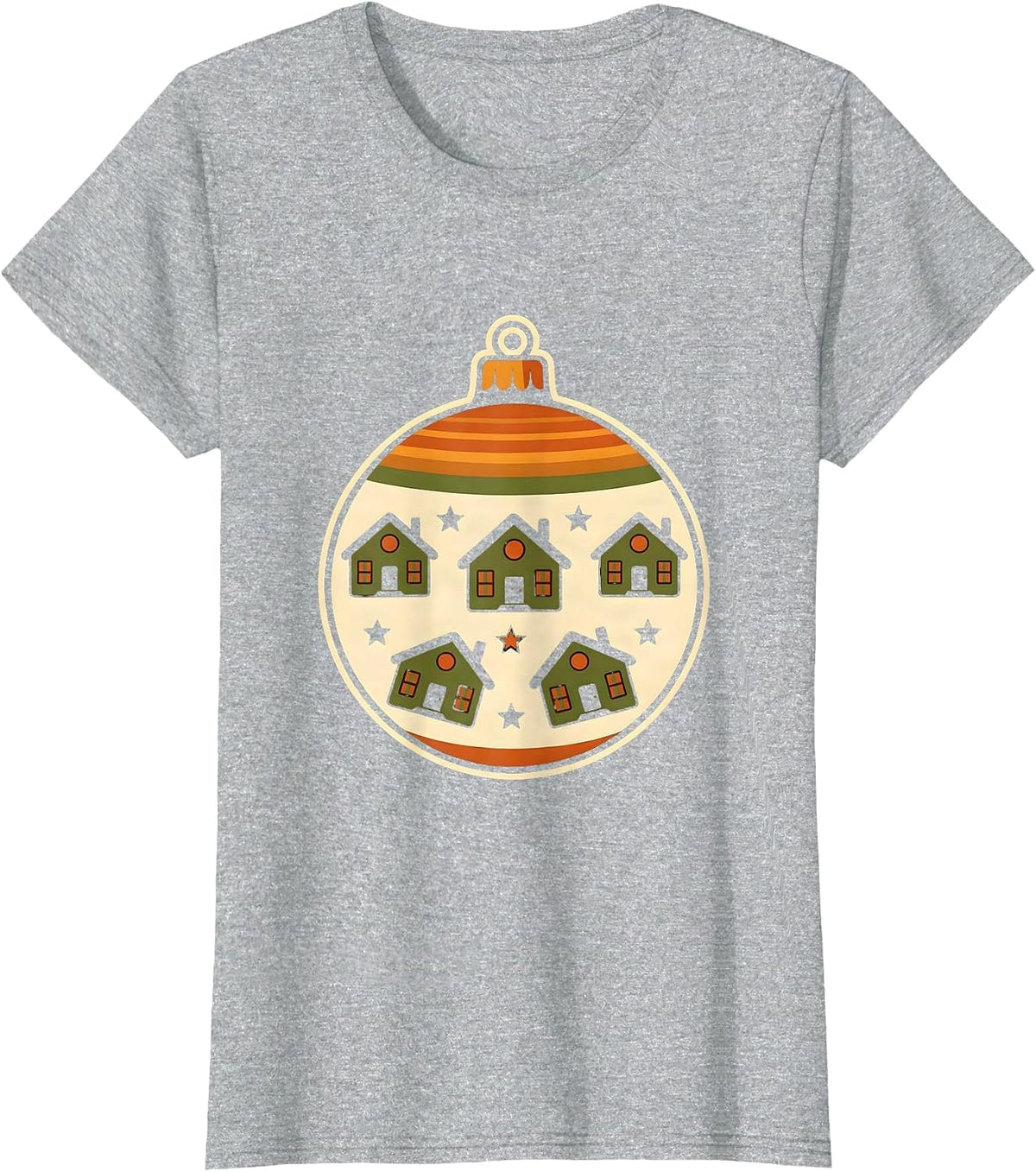 Sealed Badge Retro 70s Teacher Squad Christmas T-Shirt - Heather Grey