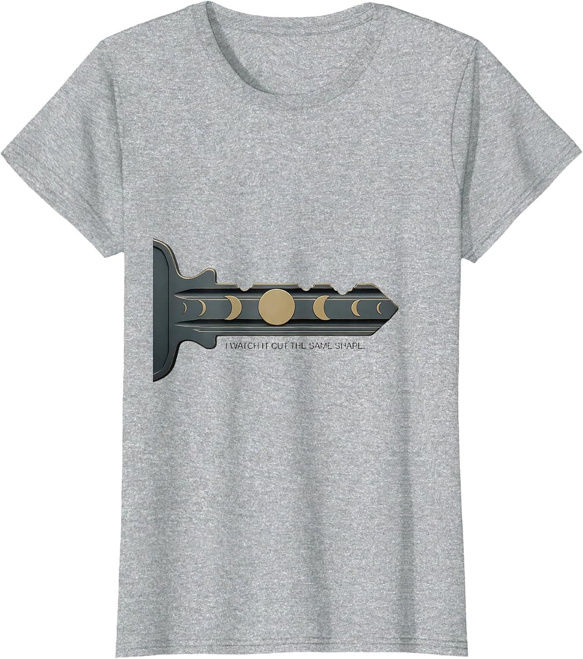 I Watch It Cut The Same Shape Astronomy Lunar Cycle T-Shirt - Heather Grey