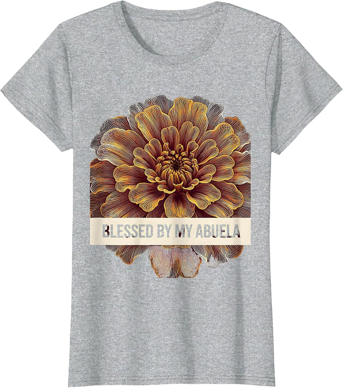 Blessed By My Abuela Latina Heritage Design T-Shirt - Heather Grey