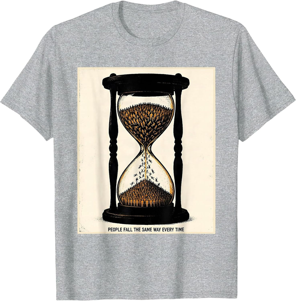 Men's People Fall The Same Way Every Time Funny History Teacher T-Shirt - Heather Grey