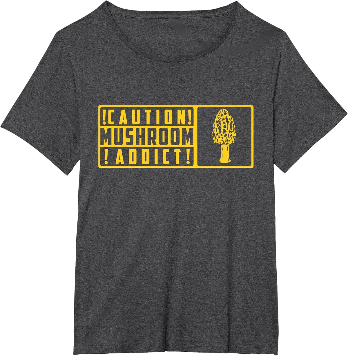 Mushroom Addict Morel Mushroom Hunting T-Shirt - Dark Heather Grey