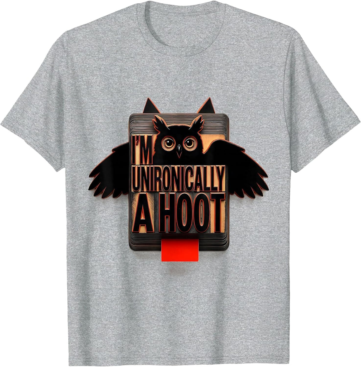 Men's I'm Unironically A Hoot Vintage Owl Bird Lover Humor T-Shirt - Heather Grey