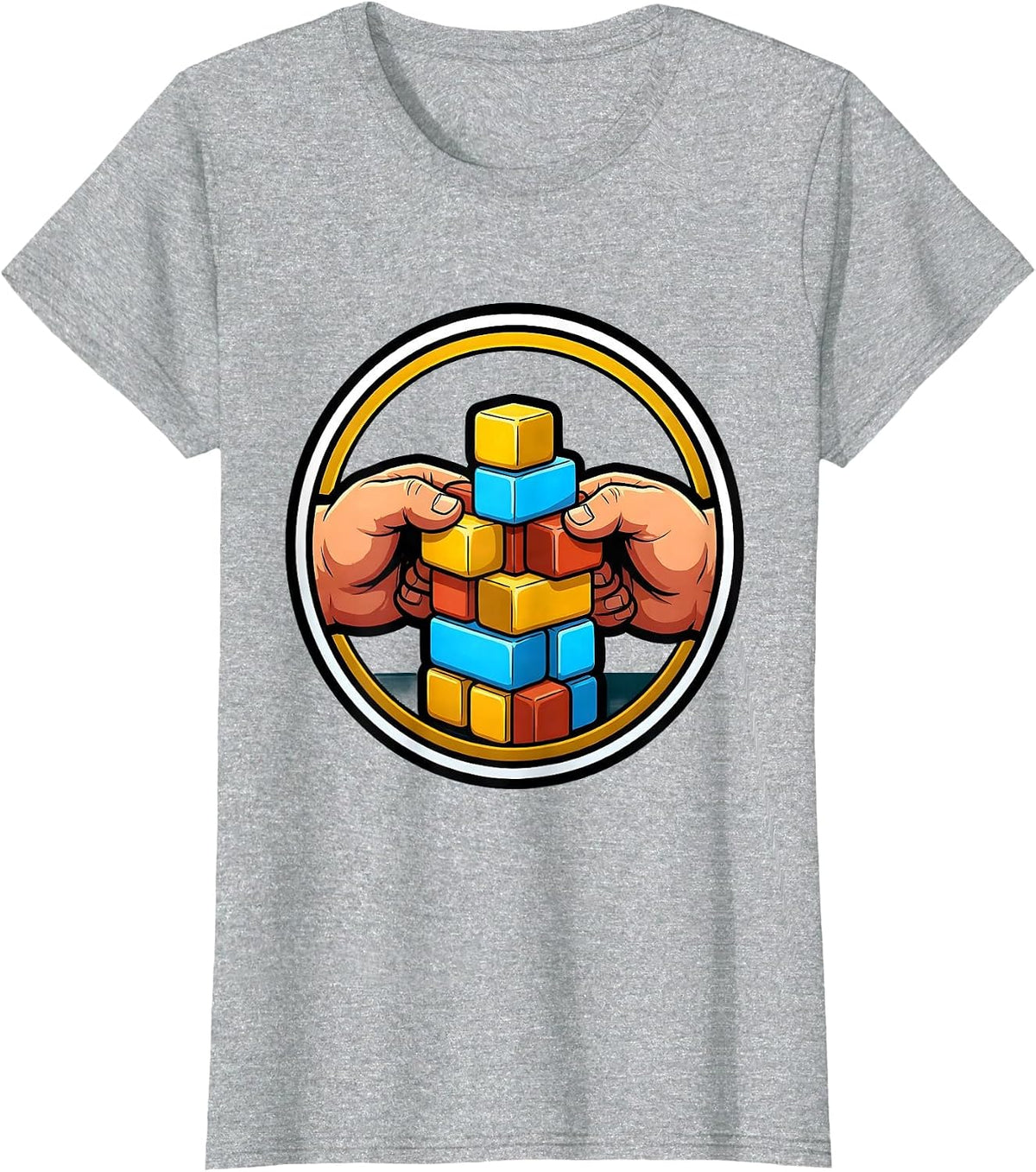 Paraprofessional Hands Building Blocks Together T-Shirt - Heather Grey