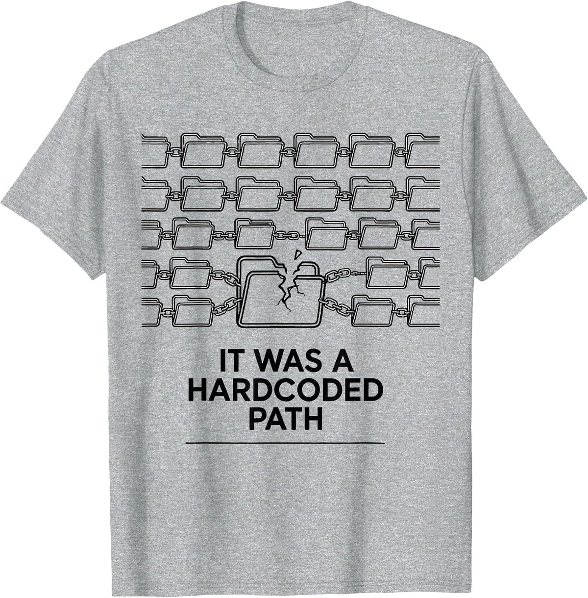 Men's It Was A Hardcoded Path Funny IT Support Programmer Tech T-Shirt - Heather Grey