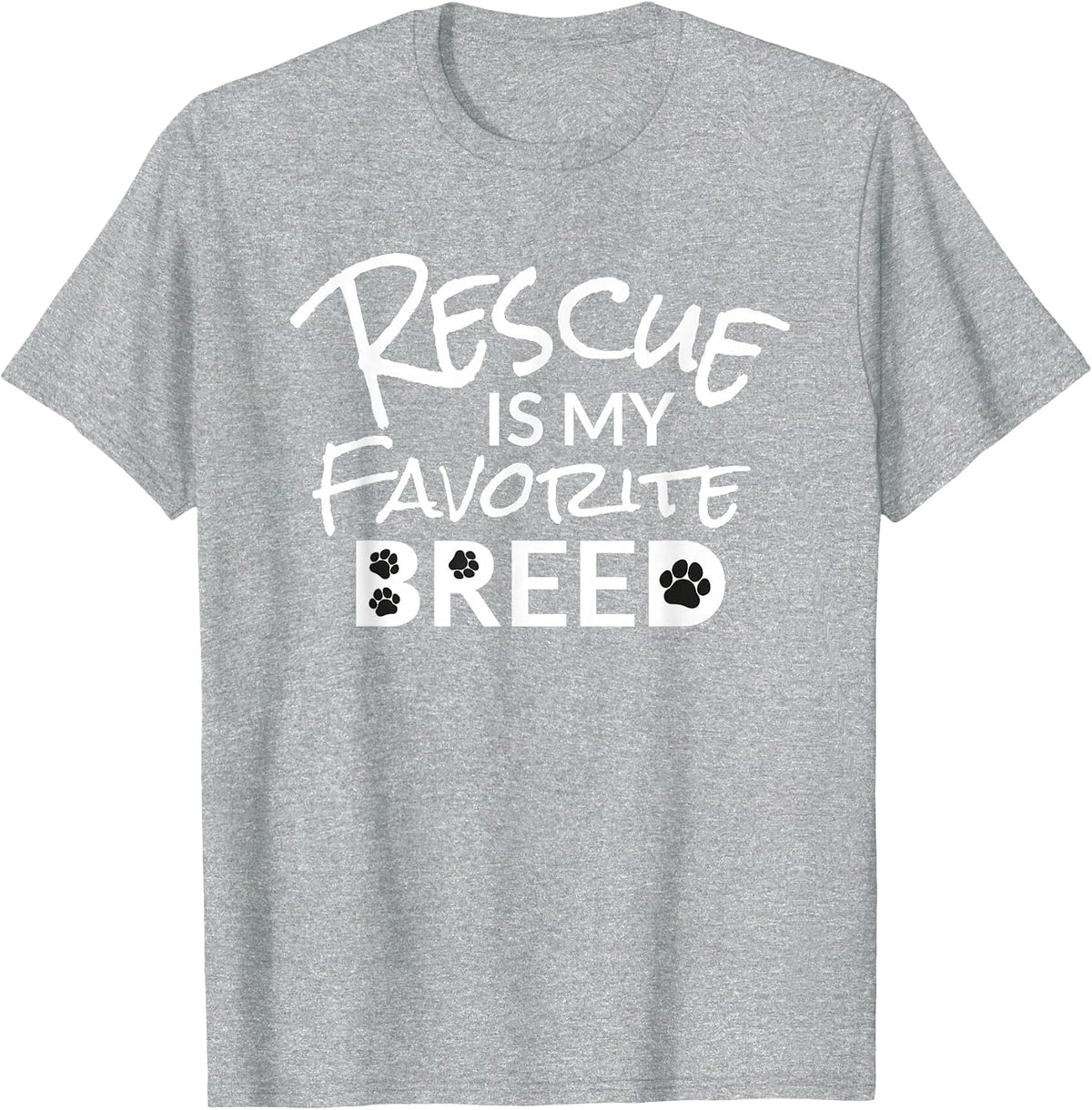 Rescue is My Favorite Breed Mutt Lovers T-Shirt - Heather Grey