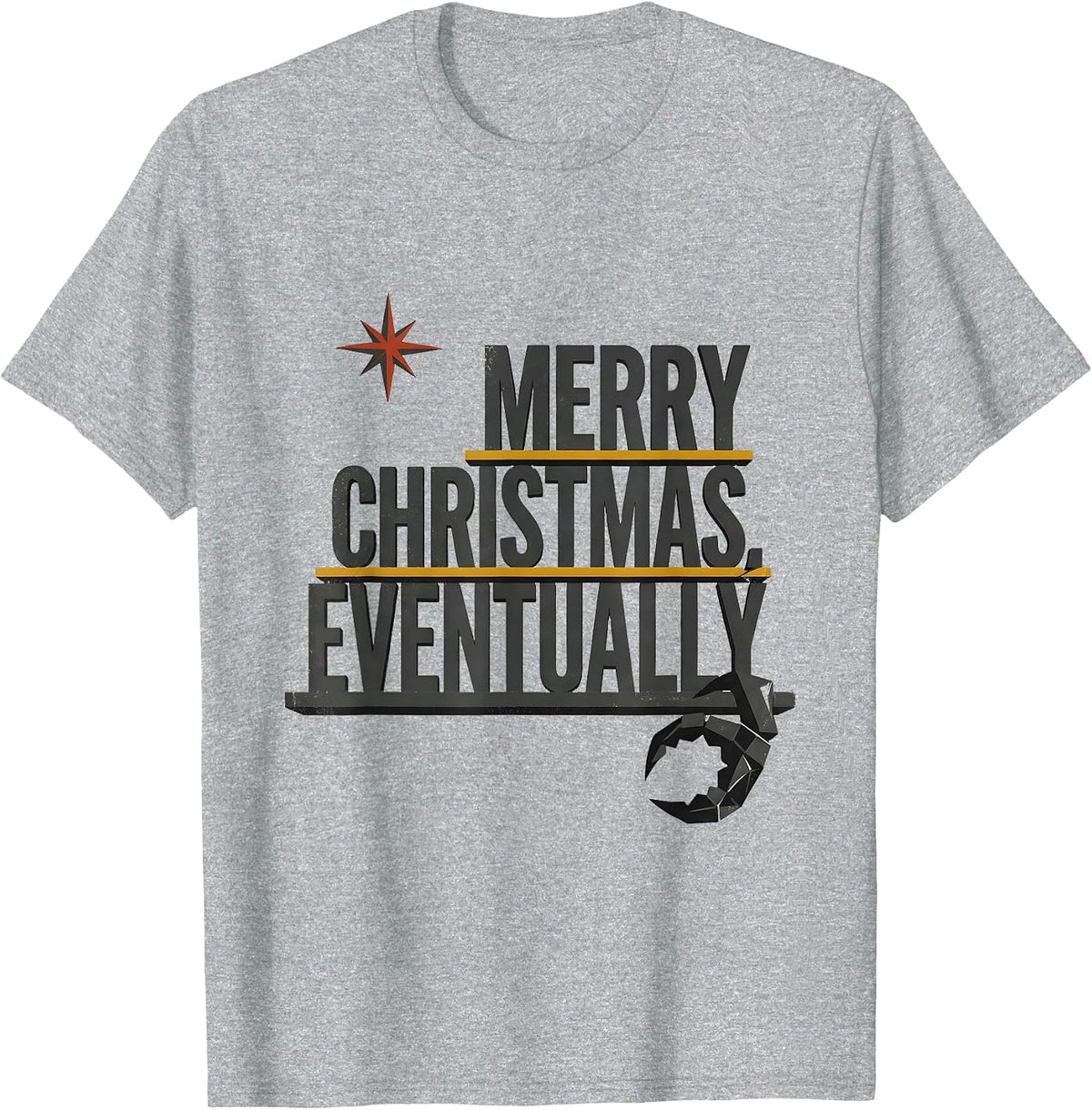 Men's Merry Christmas, Eventually Midcentury Modern Sloth Lover T-Shirt - Heather Grey
